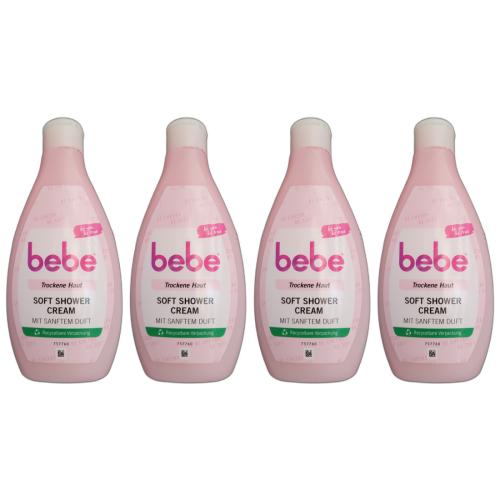 4 x Bebe Soft Shower Cream Cremedusche Pflegedusche 250ml Flasche