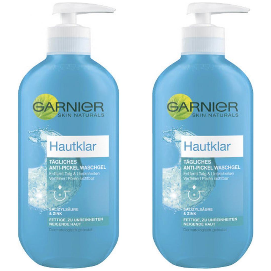 Hautklar Waschgel Active Garnier Haushaltswaren Skin Guru Anti-Pickel Gesicht x 2 200ml