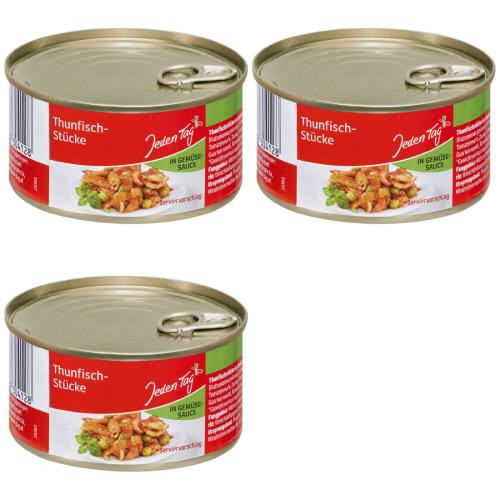 3 x JedenTag Thunfisch in gemse 185g Dose